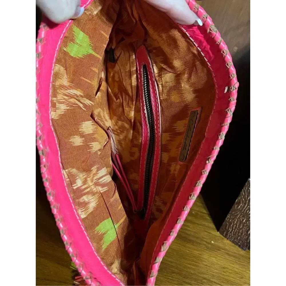 Cleobella Fold-over Straw Clutch Envelope Bag multicolor